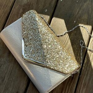 Gold glitter clutch